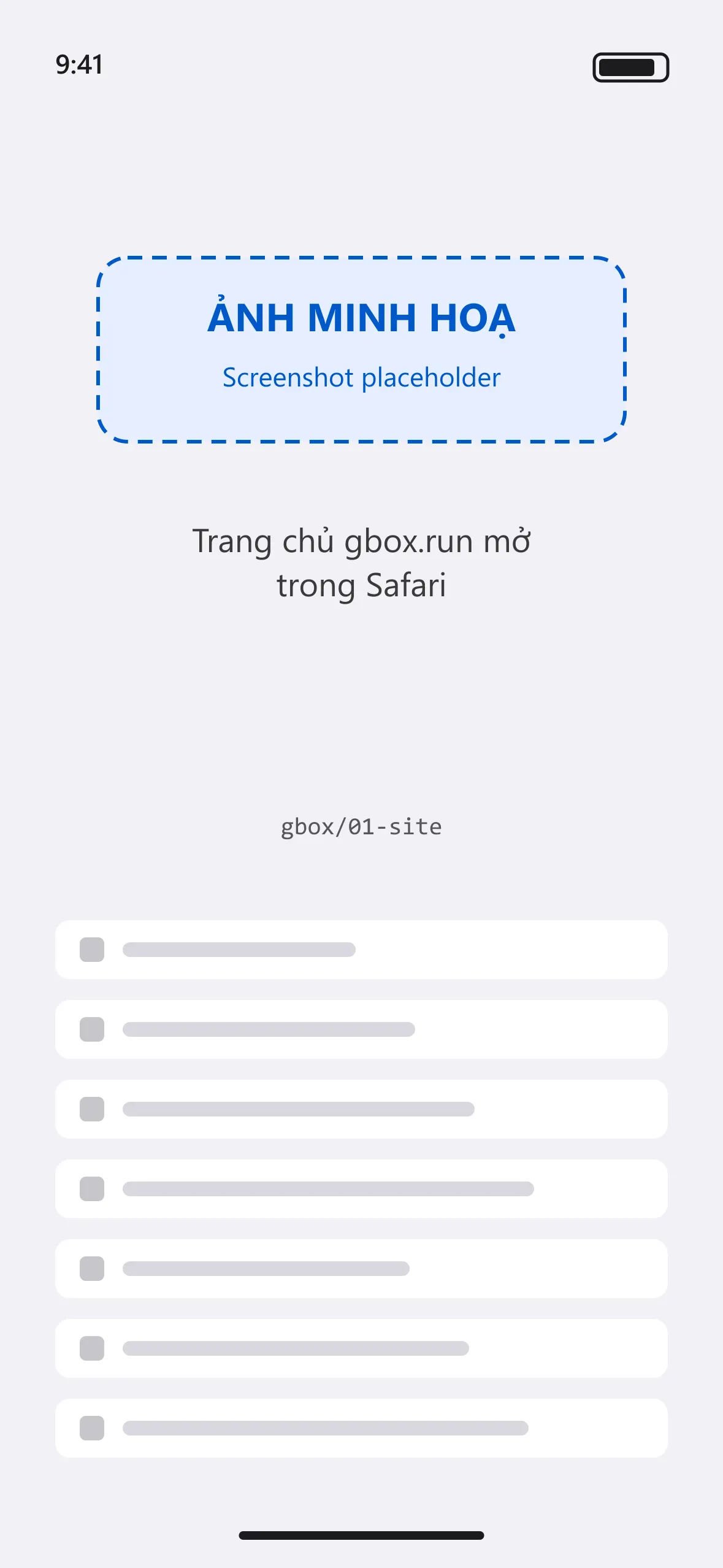 Trang chủ gbox.run mở trong Safari