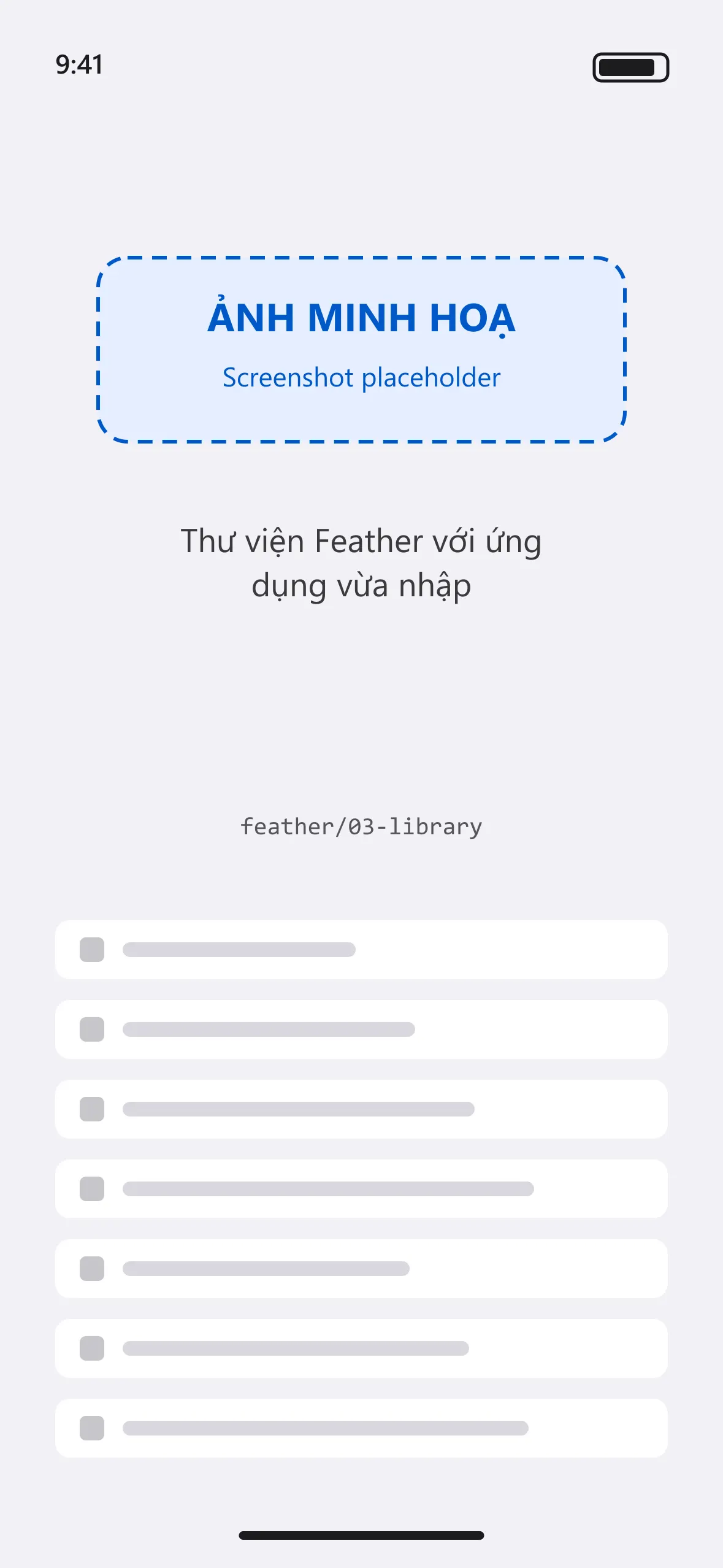 Thư viện Feather với ứng dụng vừa nhập