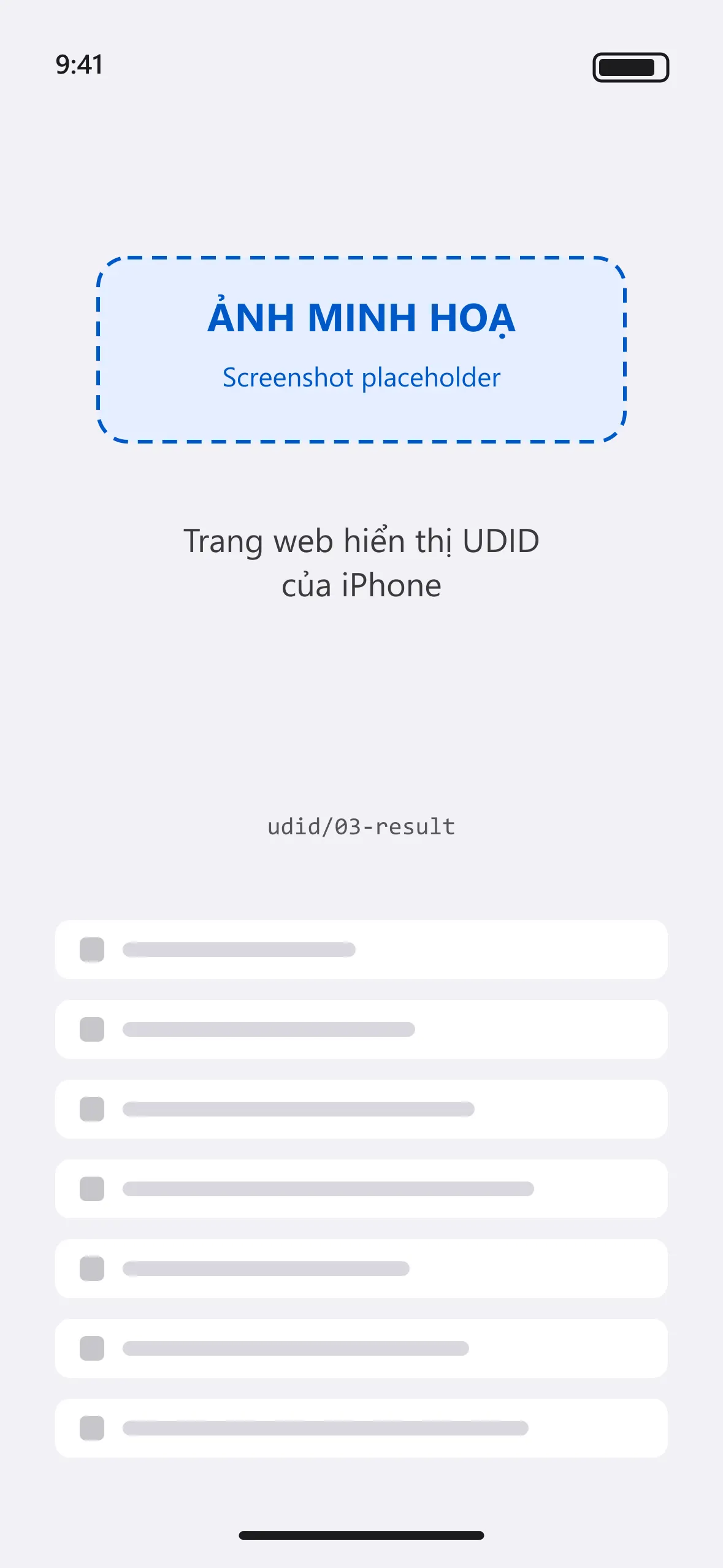 Trang web hiển thị UDID của iPhone