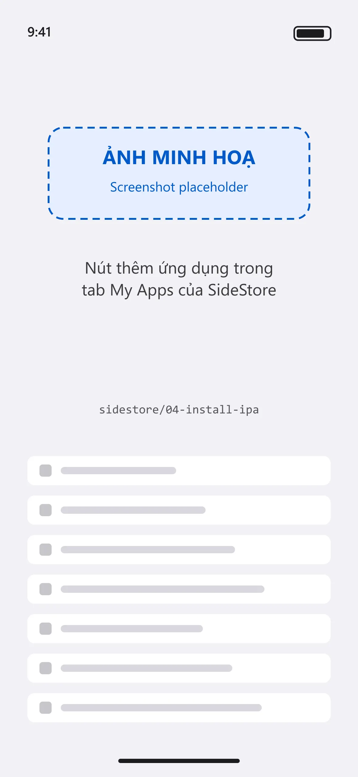 Nút thêm ứng dụng trong tab My Apps của SideStore