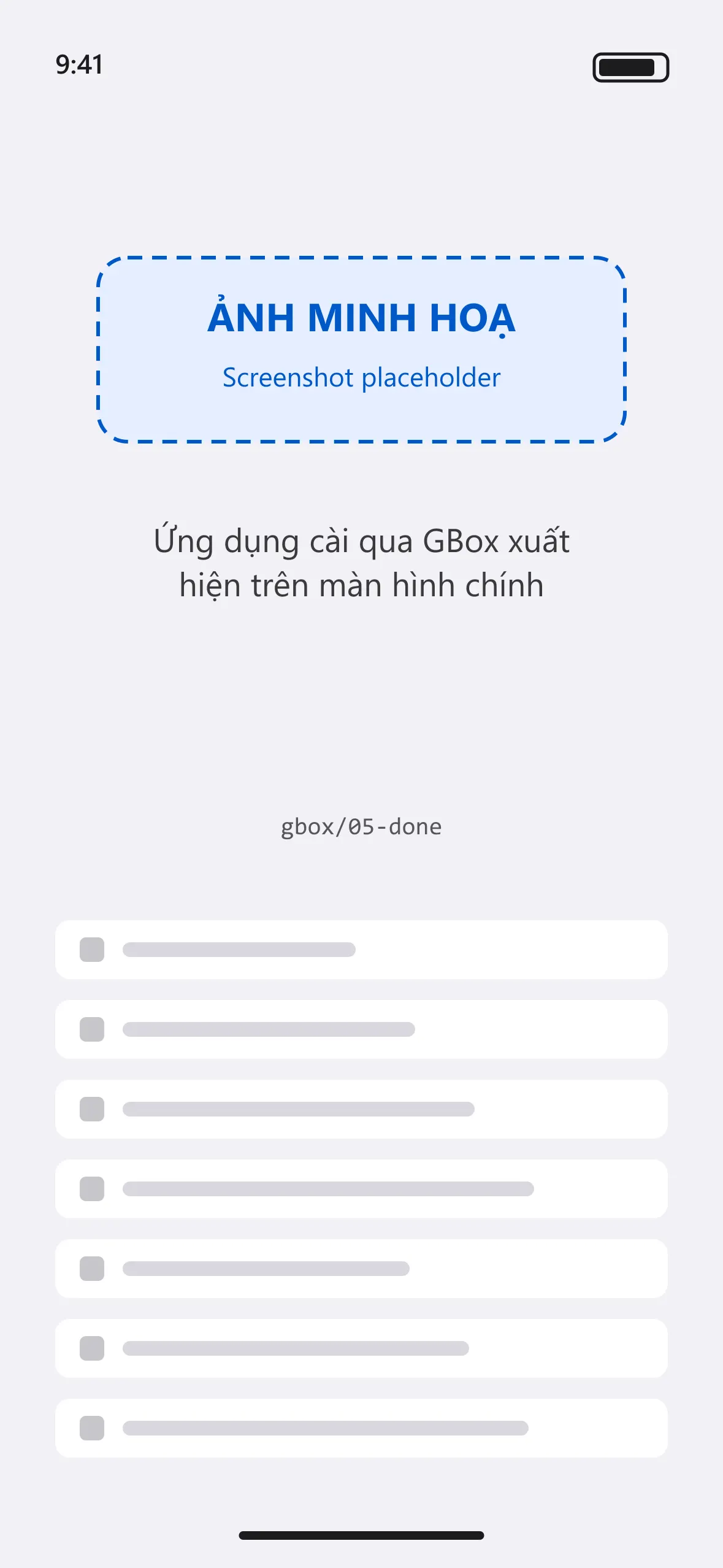 Ứng dụng cài qua GBox xuất hiện trên màn hình chính
